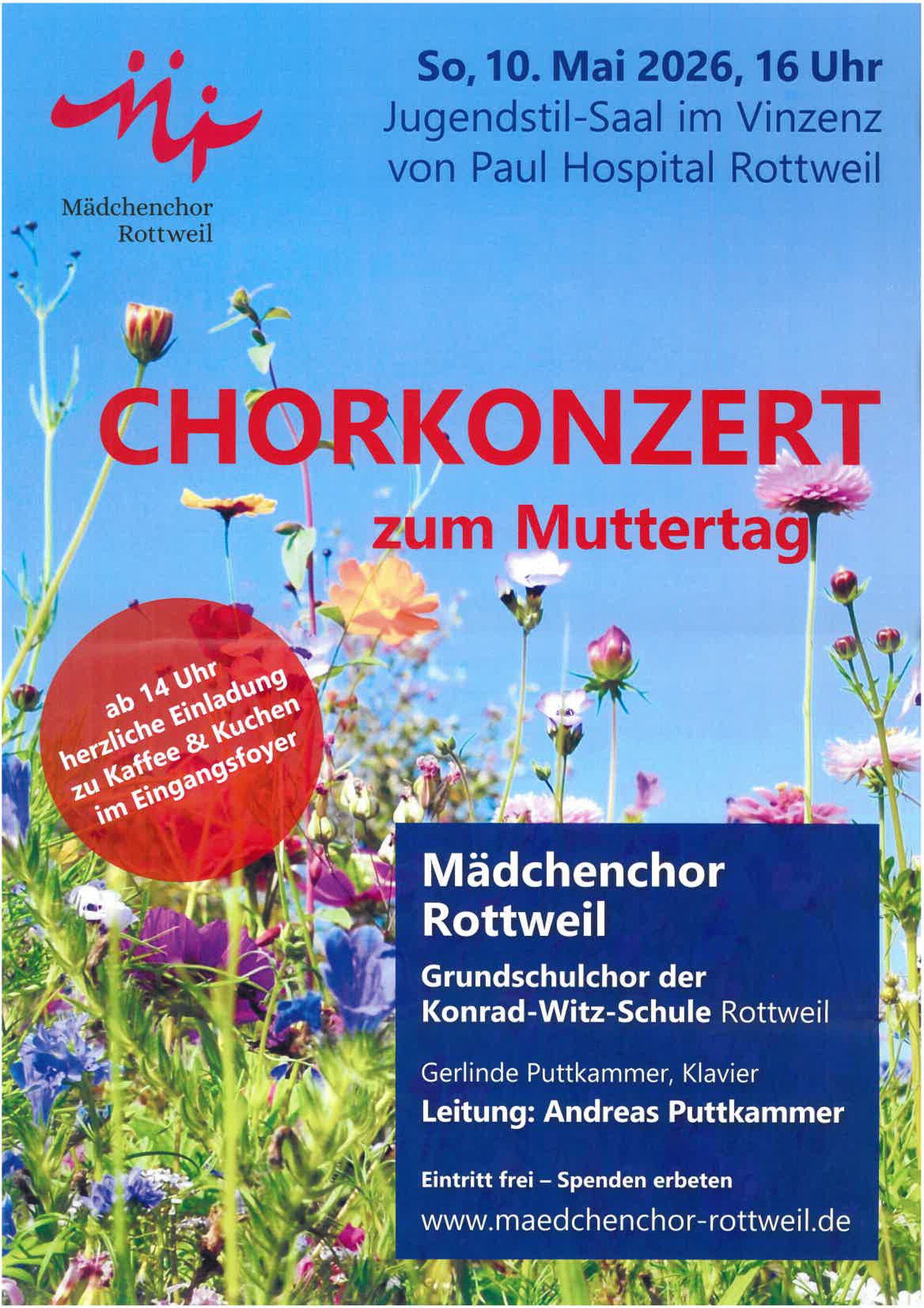 Chorkonzert zum Muttertag am Sonntag, 10. Mai 2026